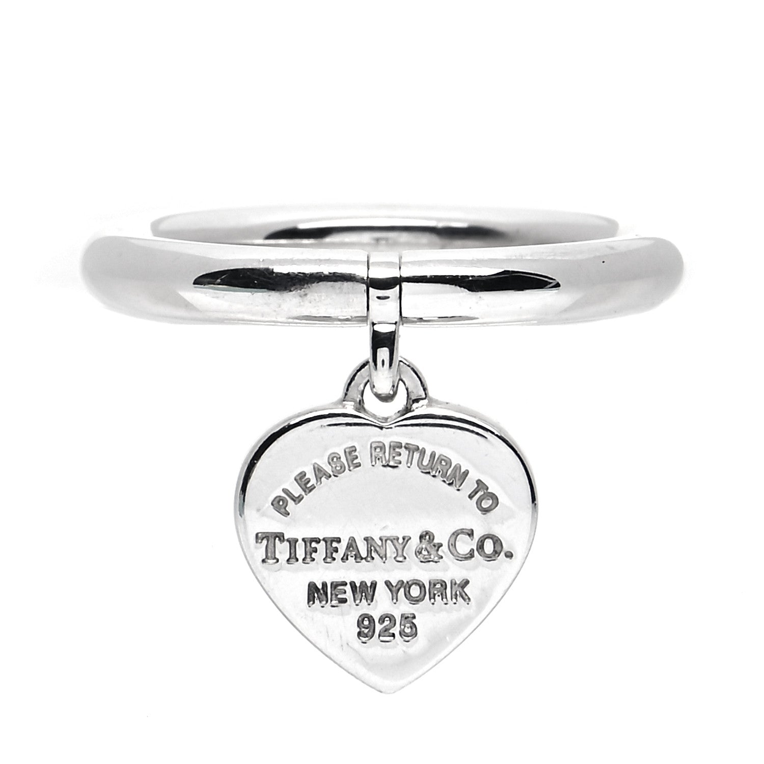 Tiffany Sterling Silver Return to Tiffany Heart Tag Ring 48 4.5