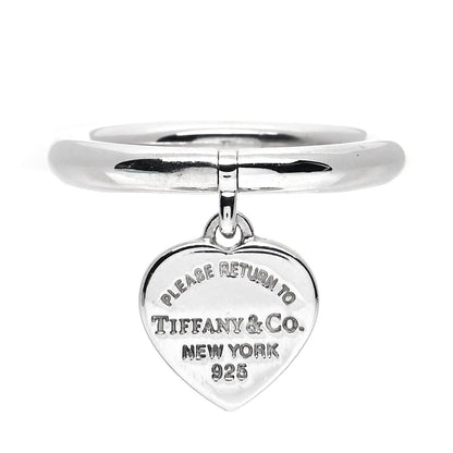 Tiffany Sterling Silver Return to Tiffany Heart Tag Ring 48 4.5 1 of 6