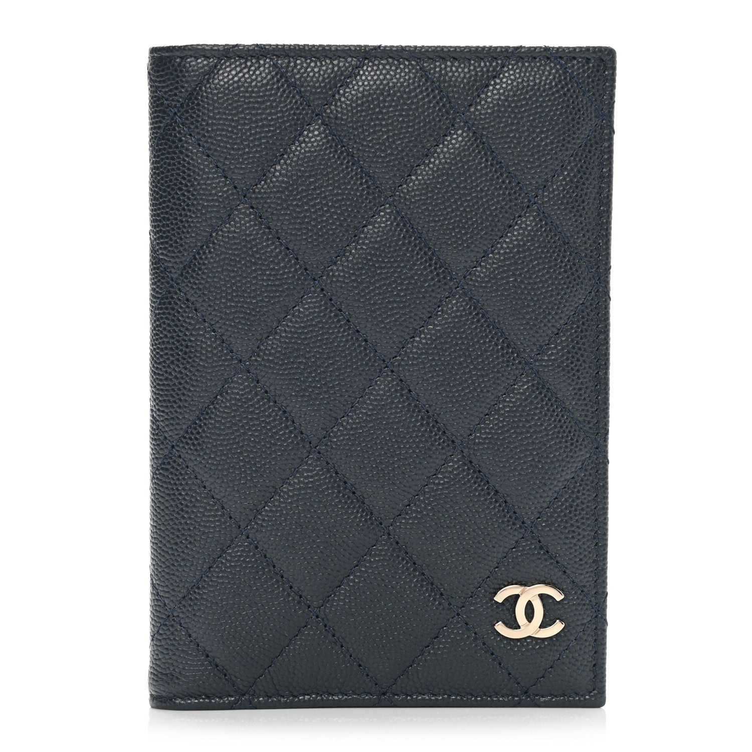 Chanel Caviar Quilted Passport Holder Navy Blue 1 of 8