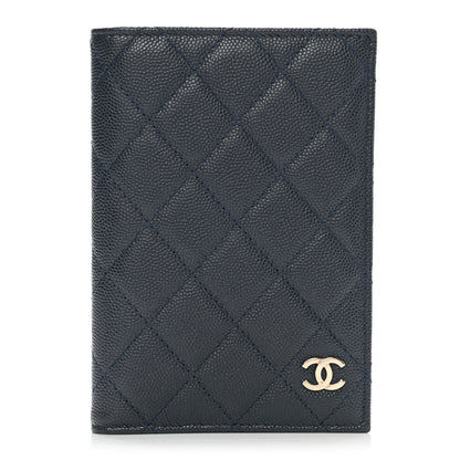 Chanel Caviar Quilted Passport Holder Navy Blue 1 of 8