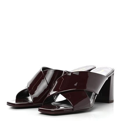 Saint Laurent Patent LouLou 95 Mule Sandals 39 Barolo 3 of 9
