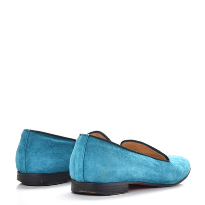 Christian Louboutin Veau Velours Henriette Flat Loafers 37.5 Peacock 4 of 9