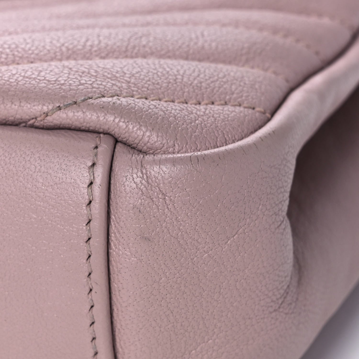 Saint Laurent Sheepskin Matelasse Chevron Monogram Medium College Bag Rose Poudre 6 of 19