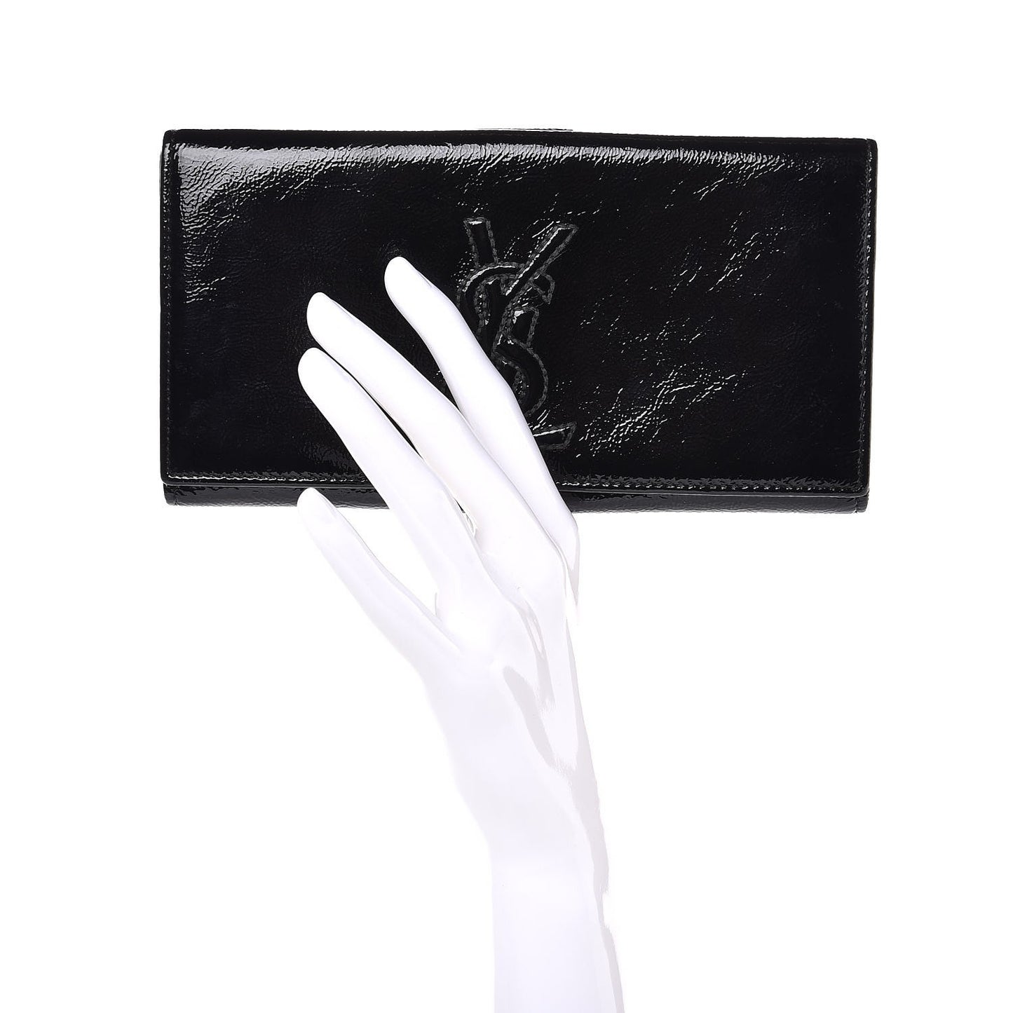 Textured Patent Belle De Jour Wallet Black