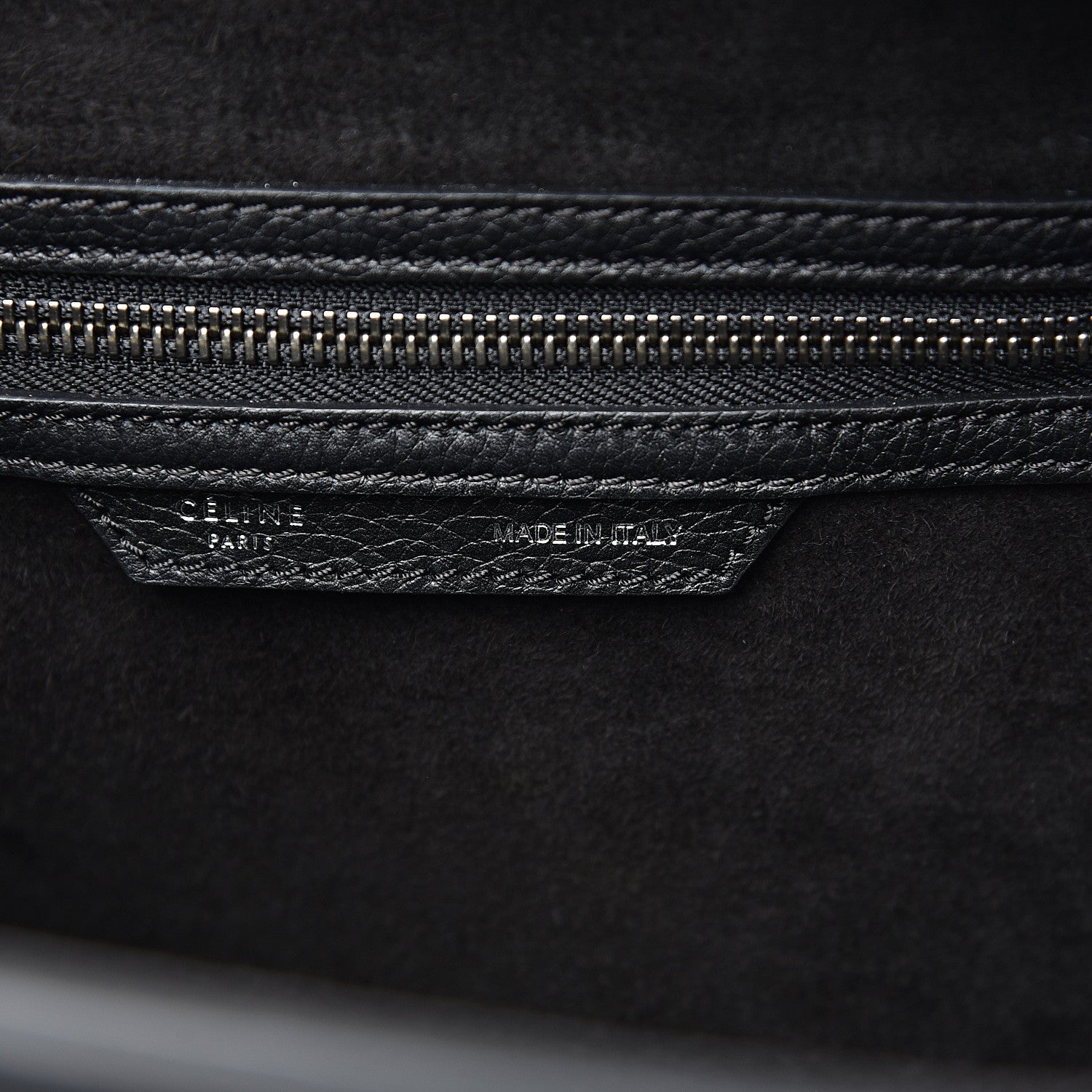 Celine Drummed Calfskin Micro Luggage Black 5 of 10