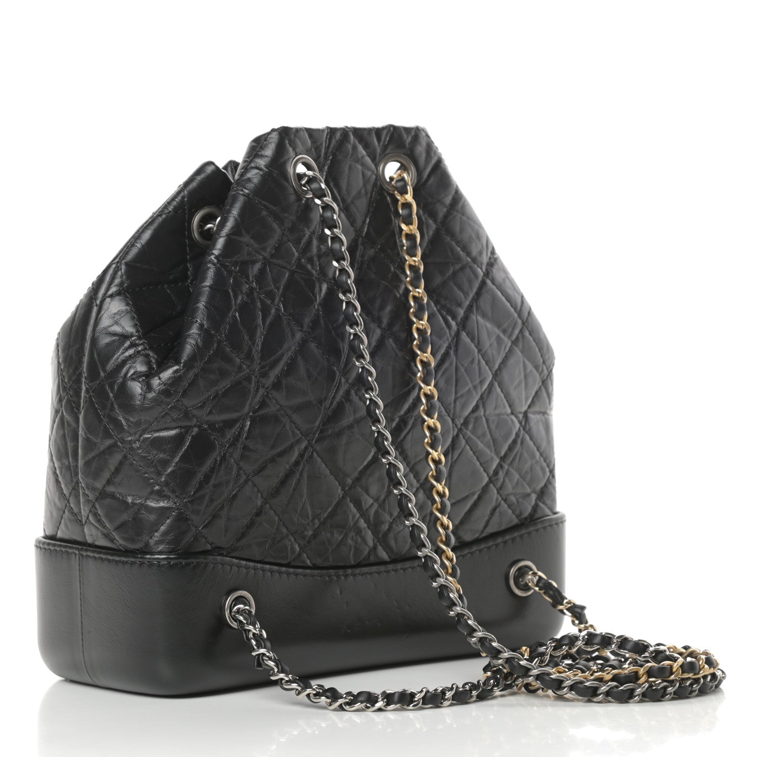 Chanel Aged Calfskin Quilted Small Gabrielle Backpack Black 3 of 14