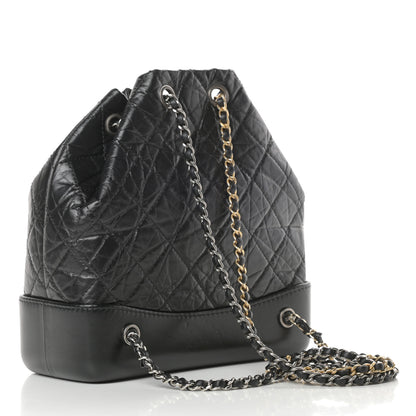 Chanel Aged Calfskin Quilted Small Gabrielle Backpack Black 3 of 14