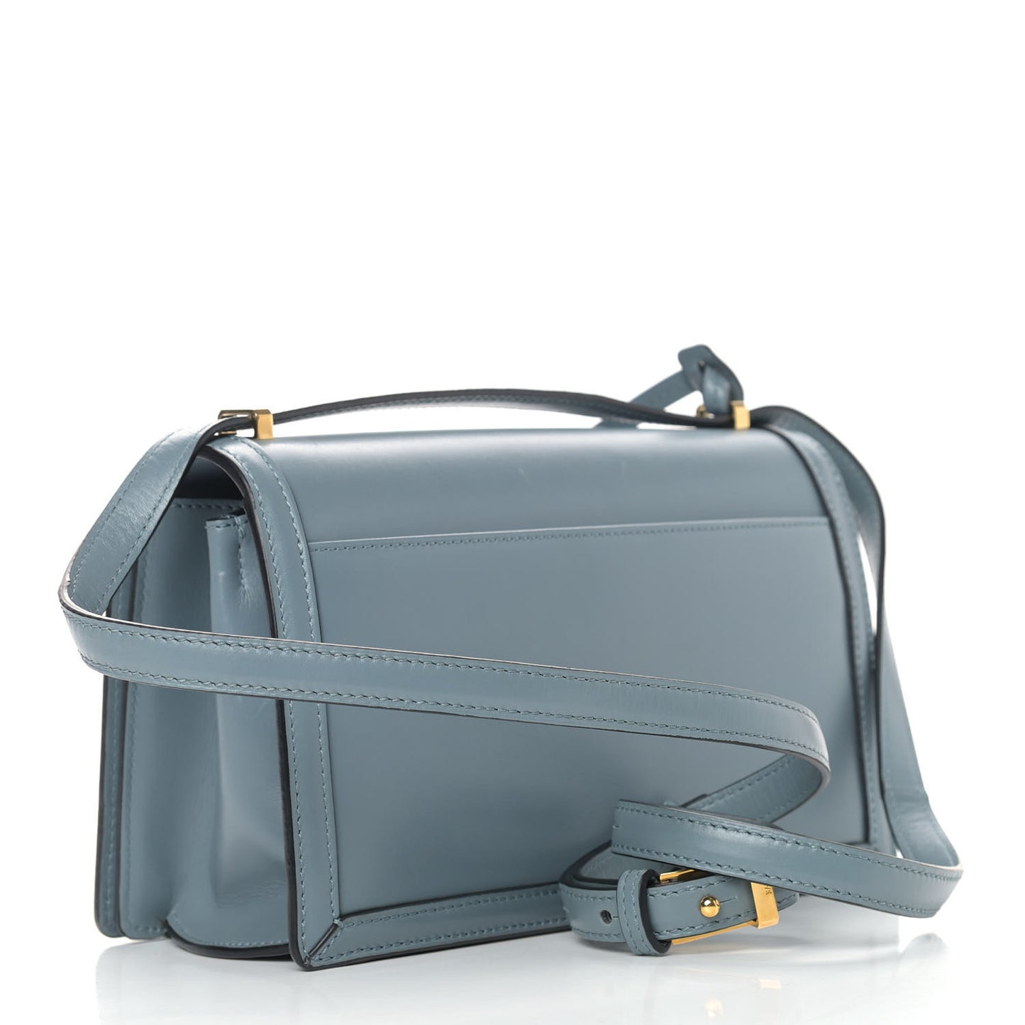 Calfskin Medium Barcelona Shoulder Bag Stone Blue