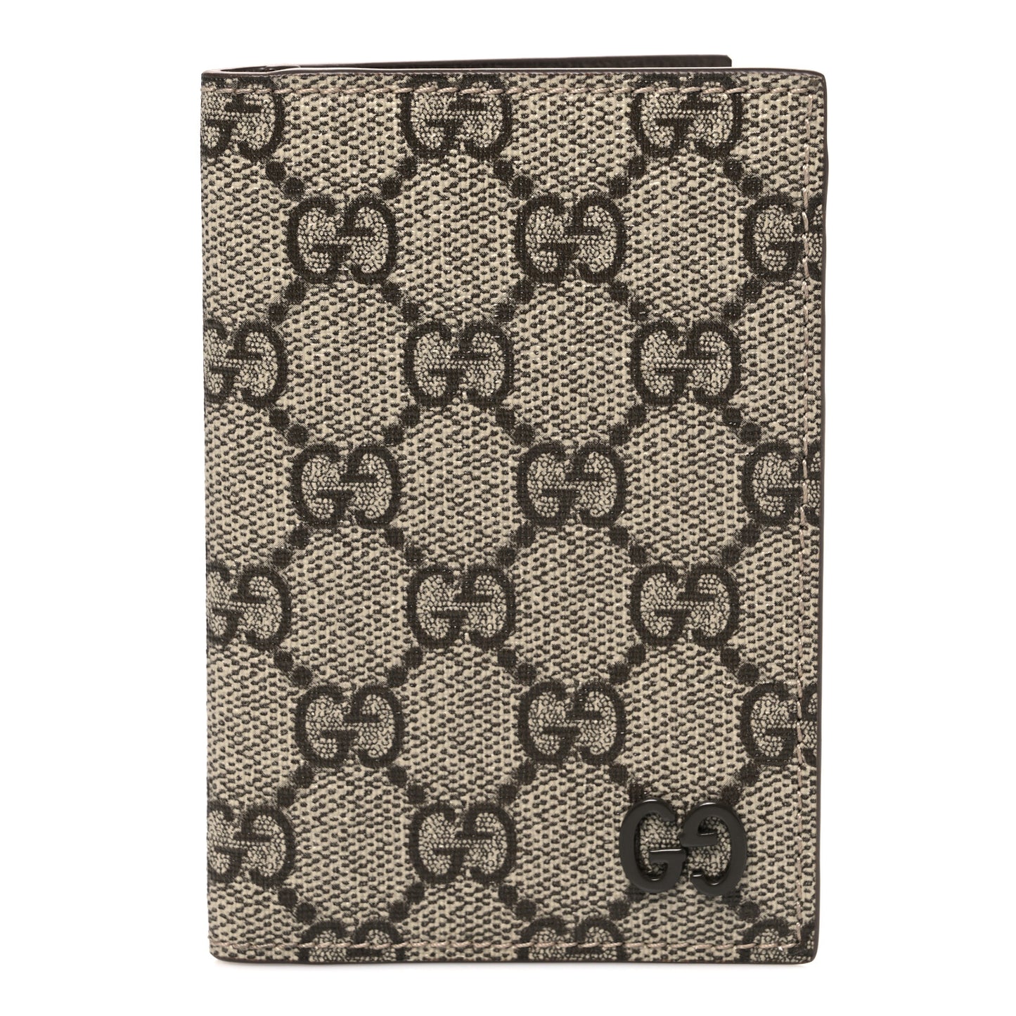 GG Supreme Monogram Bi-Color Long Card Case Beige Dark Brown