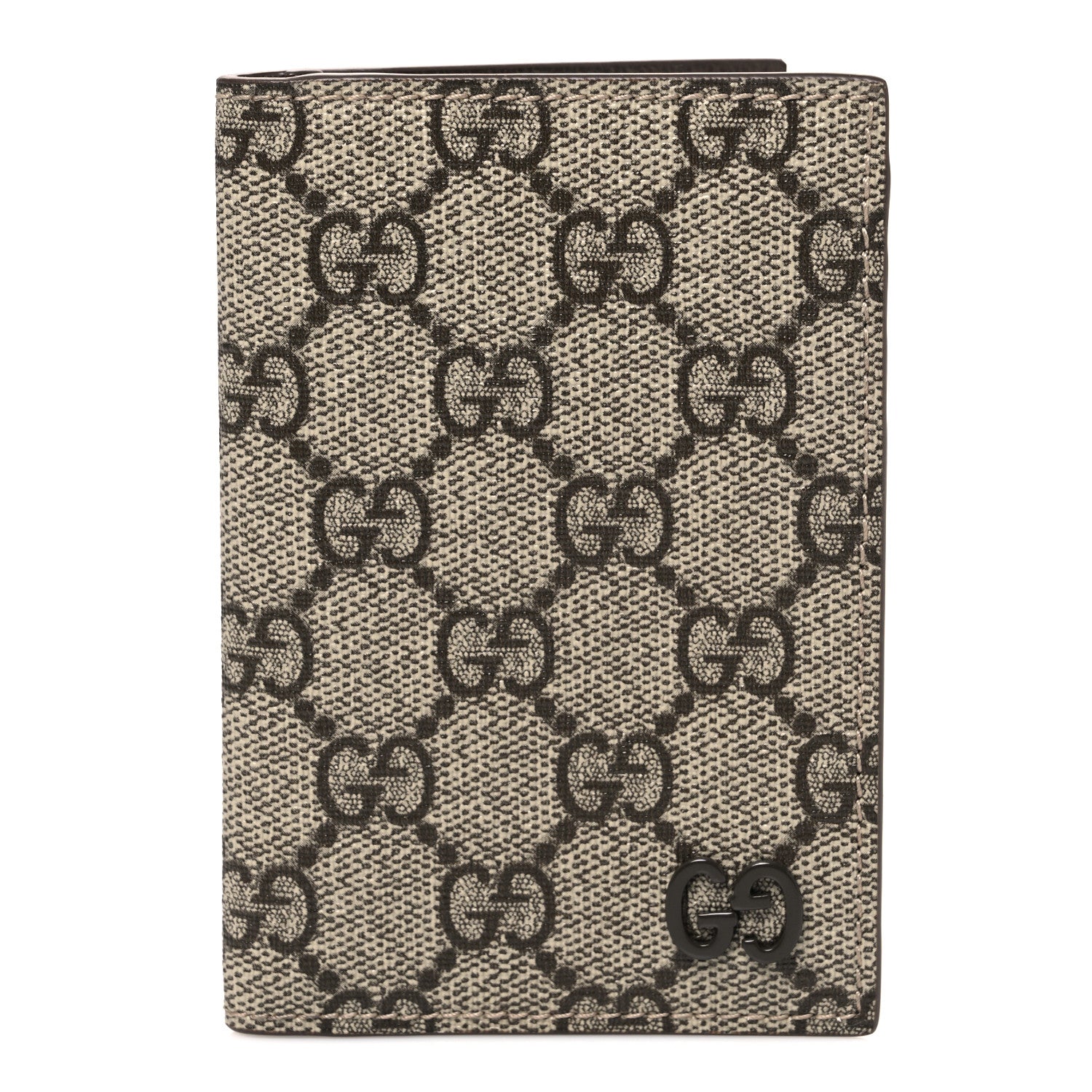 Gucci GG Supreme Monogram Bi-Color Long Card Case Beige Dark Brown 1 of 7