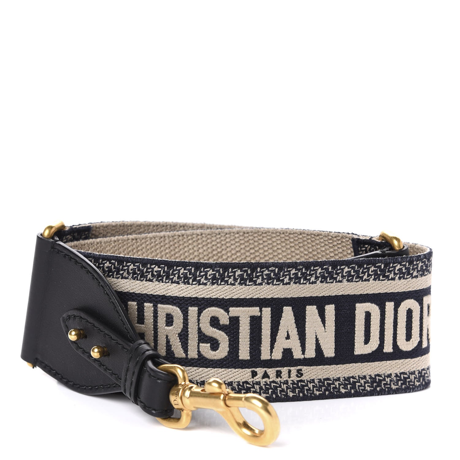 Christian Dior Canvas Embroidered Shoulder Strap Blue 1 of 4