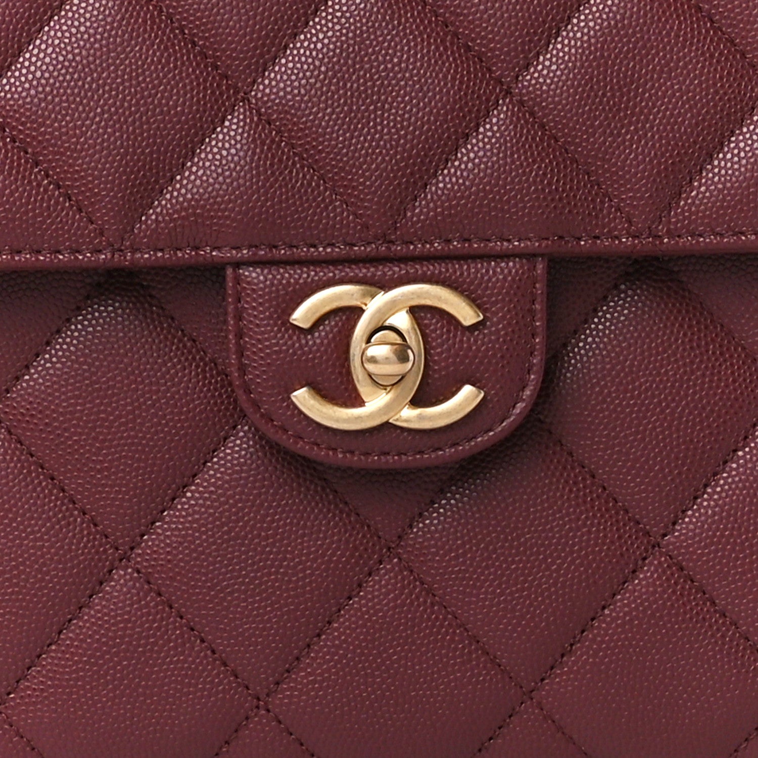 Chanel Caviar Quilted Large Top Handle Flap Burgundy 8 of 10