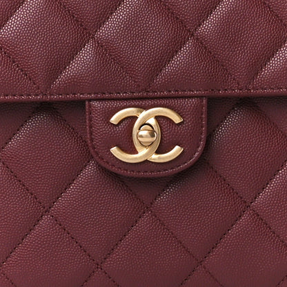 Chanel Caviar Quilted Large Top Handle Flap Burgundy 8 of 10