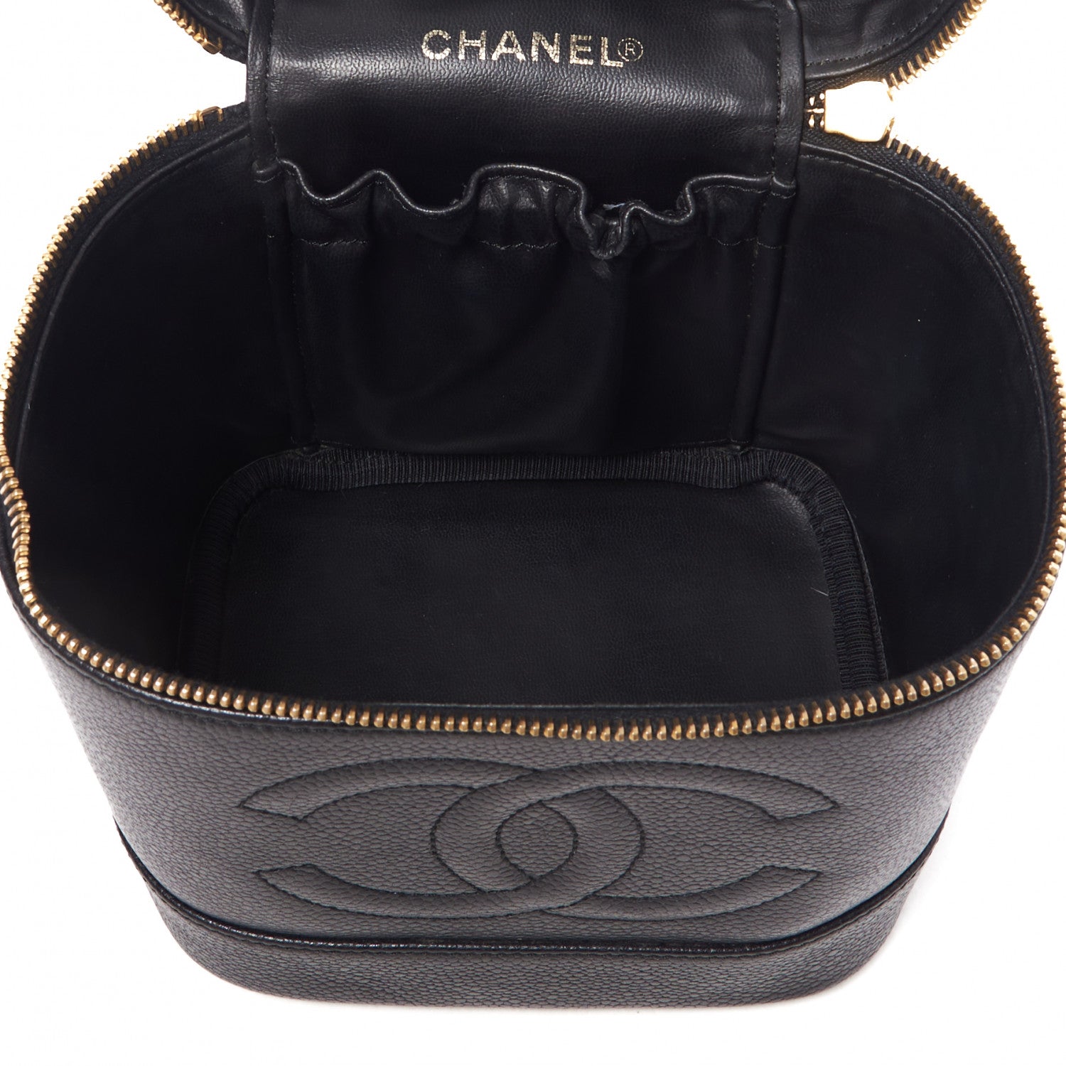 Chanel Caviar Vanity Cosmetic Case Black 6 of 9