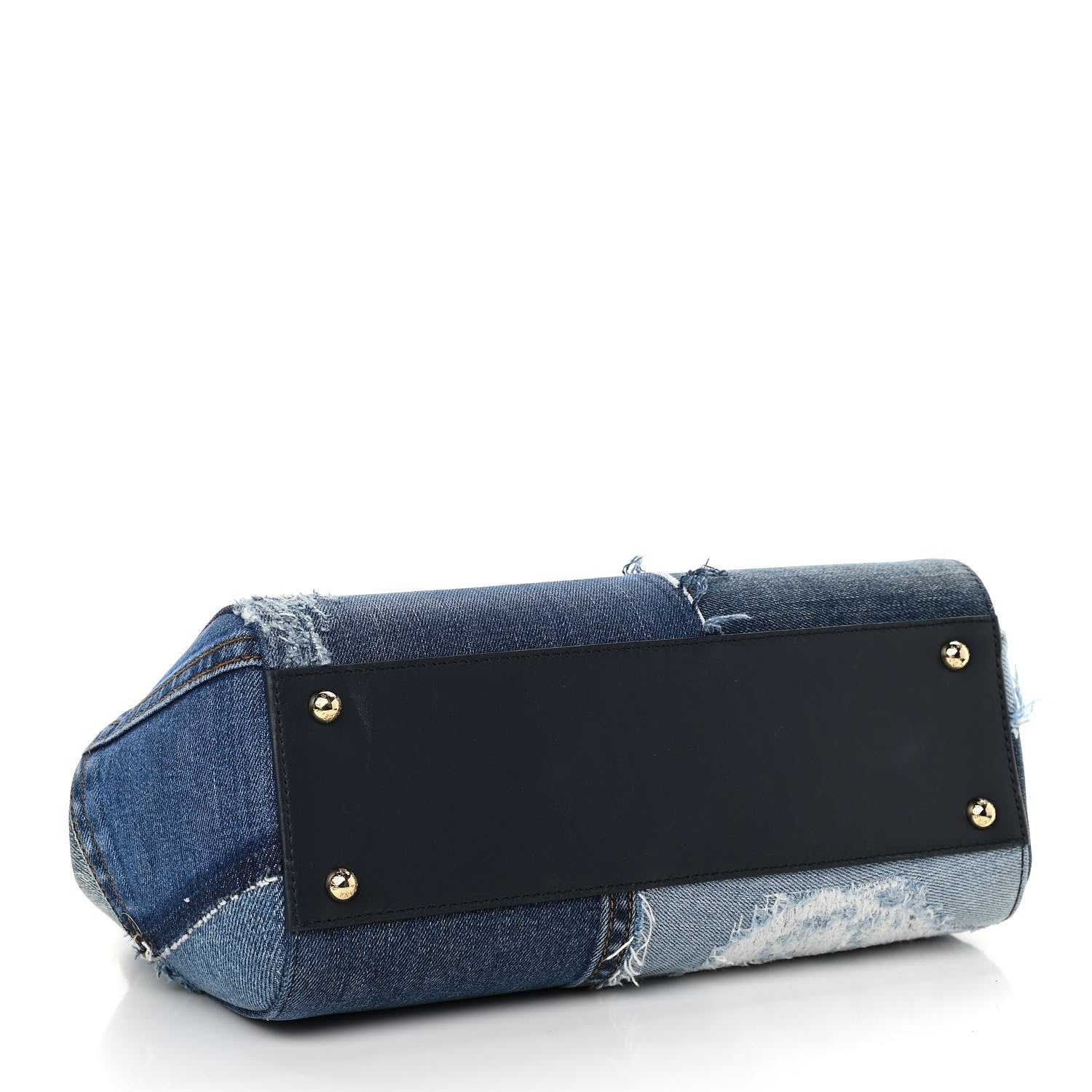 Dolce & Gabbana Calfskin Denim Patchwork Medium Miss Sicily Satchel Blue 4 of 10
