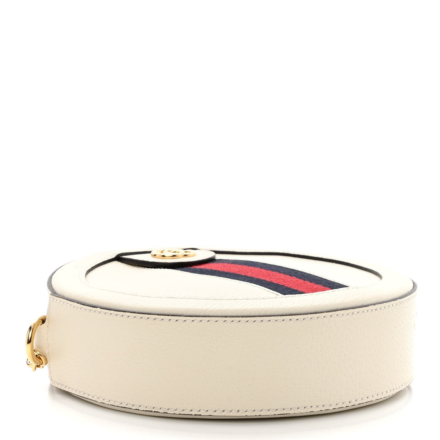Gucci Textured Calfskin Web Mini Ophidia Round Shoulder Bag Mystic White 4 of 13