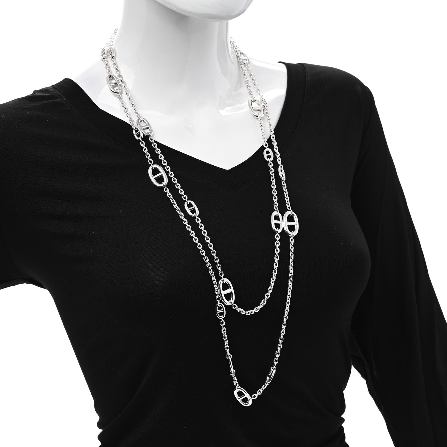 Hermes Sterling Silver Farandole Necklace 160 2 of 5