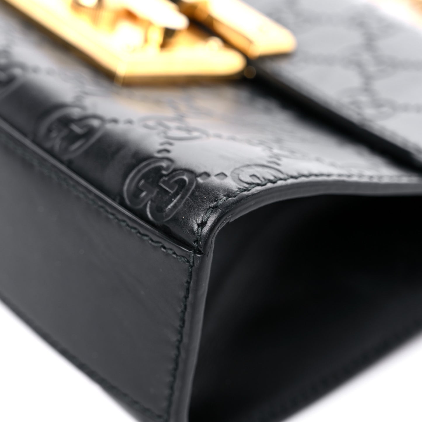 Guccissima Small Padlock Shoulder Bag Black