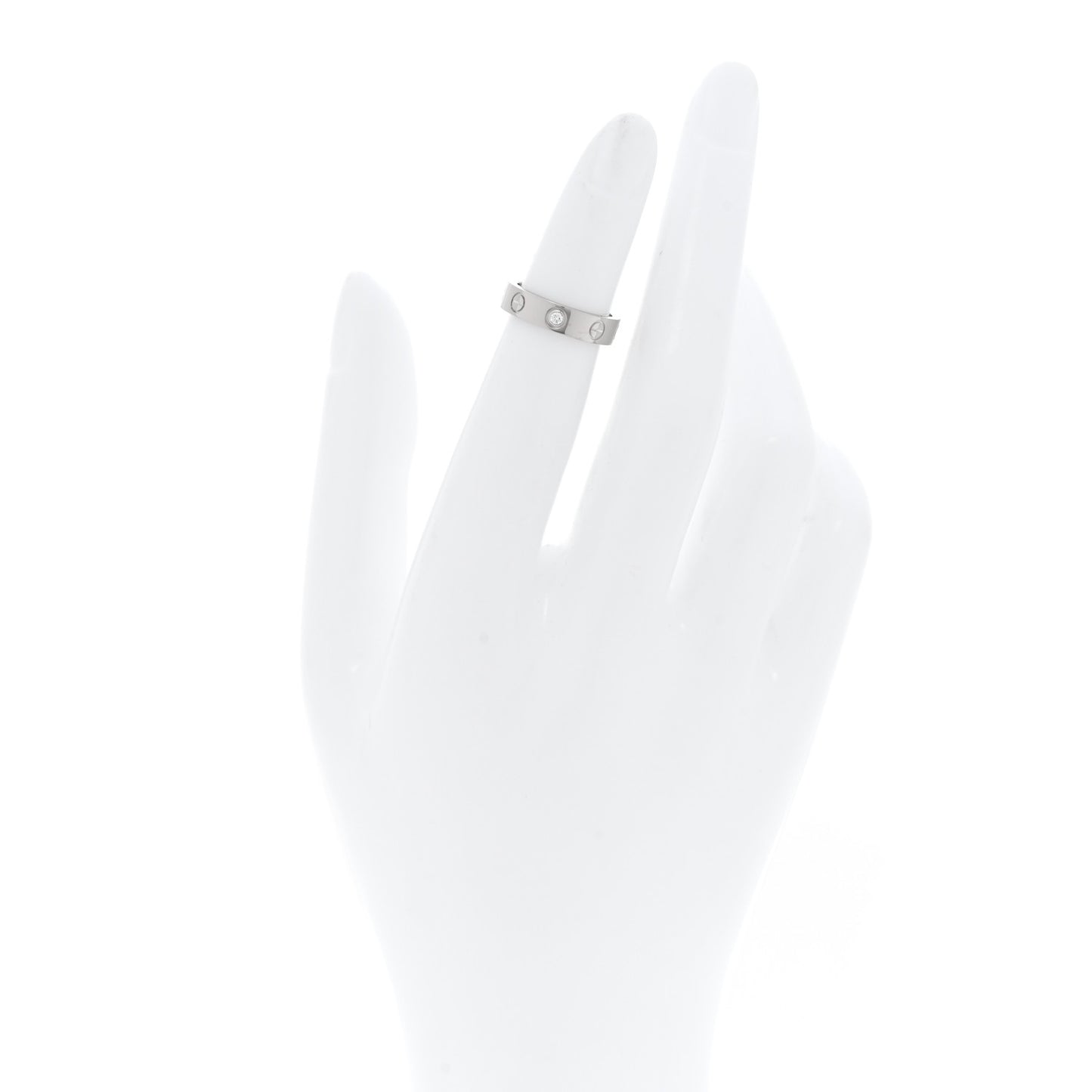 18K White Gold Diamond 4mm LOVE Wedding Band Ring  44 3