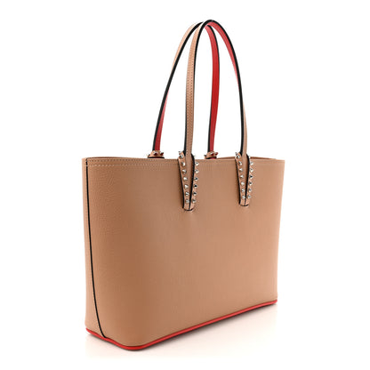 Christian Louboutin Calfskin Empire Spikes Small East West Cabata Tote Nude 4 of 15