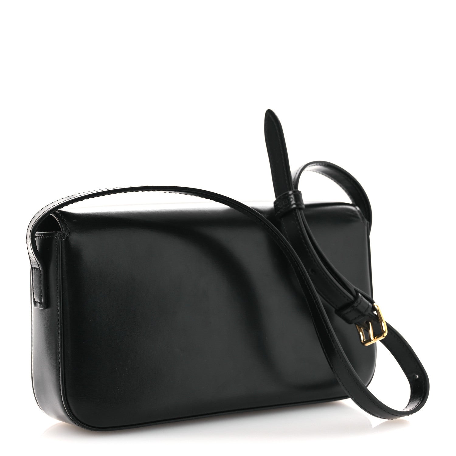 Celine Shiny Calfskin Triomphe Shoulder Bag Black 3 of 13