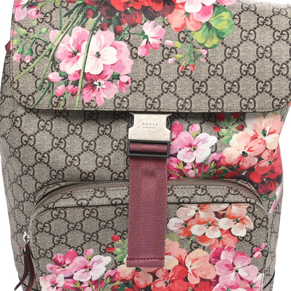 Gucci GG Supreme Monogram Blooms Medium Single Buckle Backpack Beige Multicolor Dry Rose 8 of 10