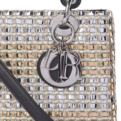 Christian Dior Metallic Tweed Medium Lady Dior Silver Gold 10 of 10