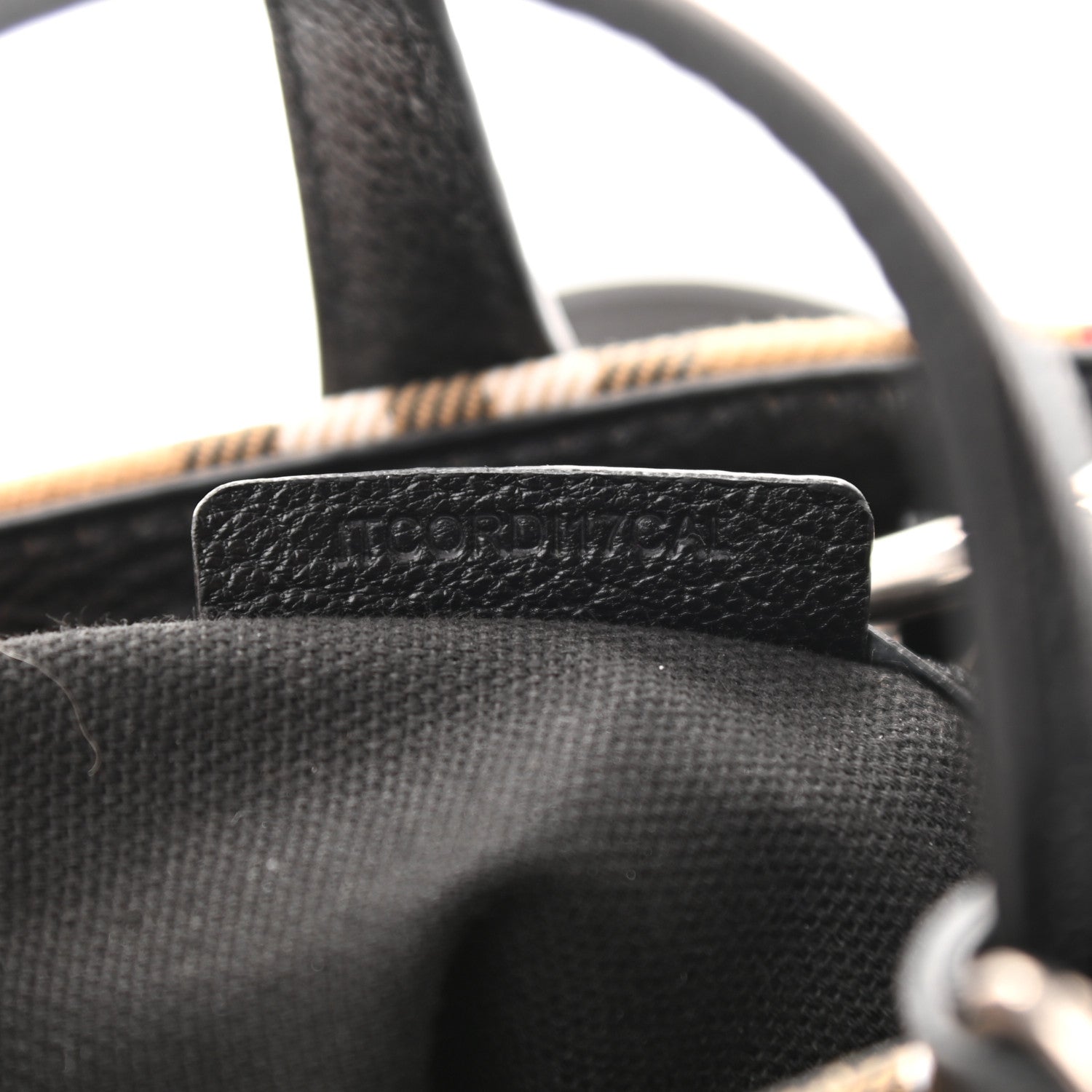 Burberry Goatskin Vintage Check Small Banner Tote Black 8 of 11