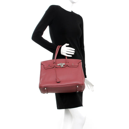 Hermes Taurillon Clemence Birkin 35 Bois de Rose 2 of 34