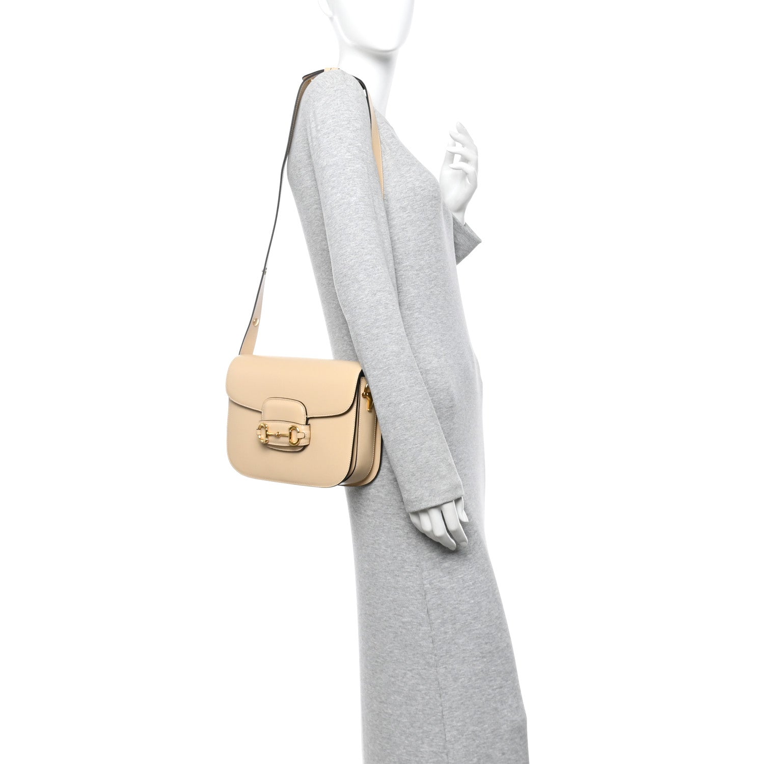 Gucci Azalea Calfskin Horsebit 1955 Shoulder Bag Bubble Tea 2 of 13