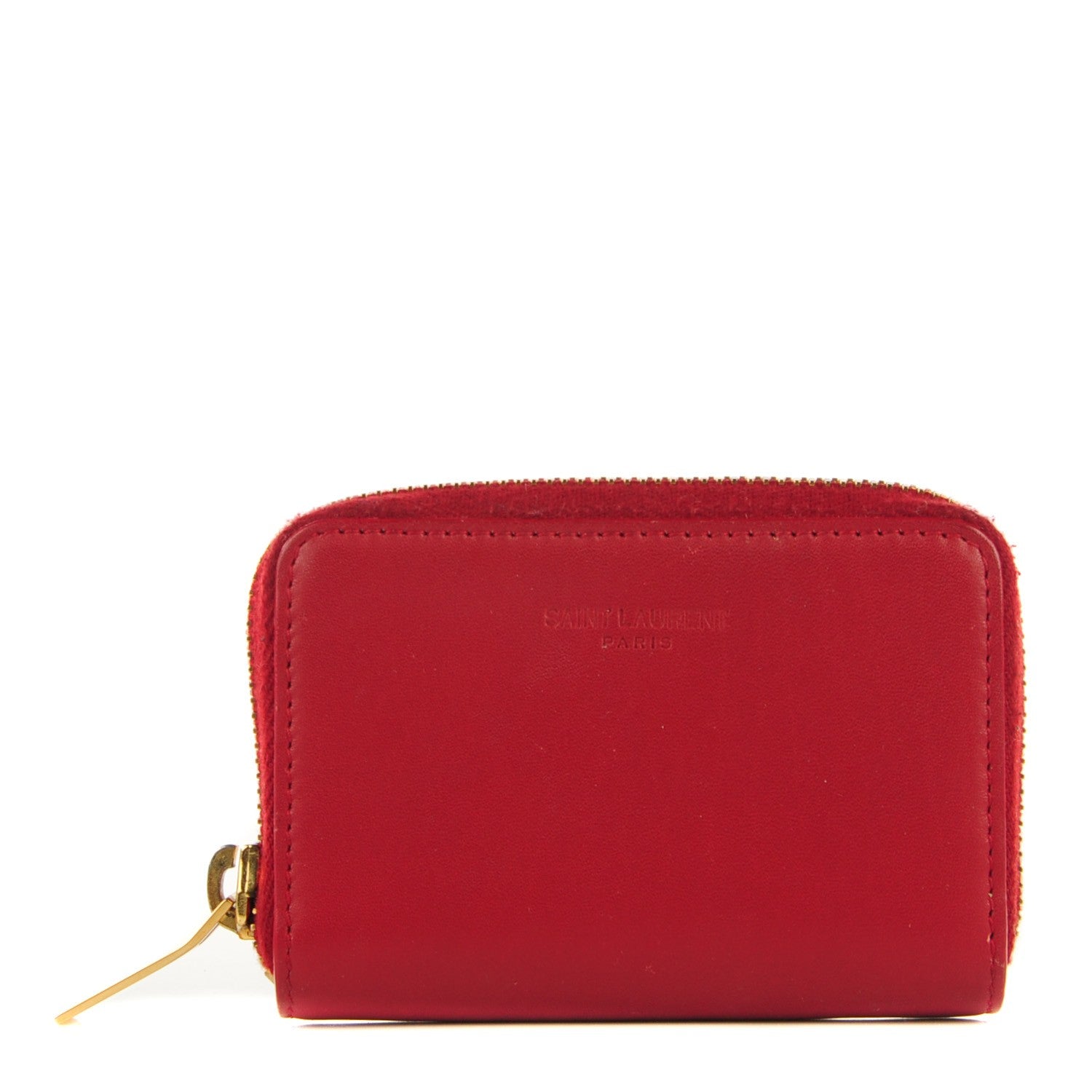 Saint Laurent Calfskin Small Coin Purse Red 1 of 8