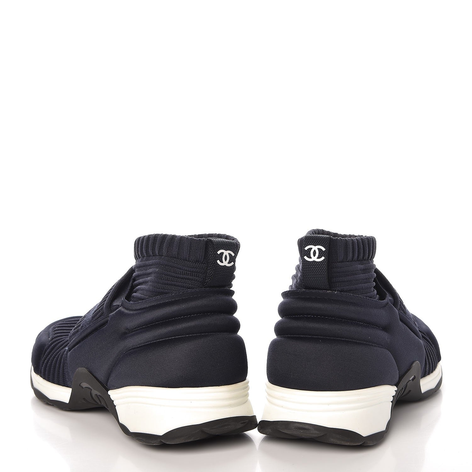 Chanel Stretch Fabric CC Sneakers 36.5 Blue 5 of 17