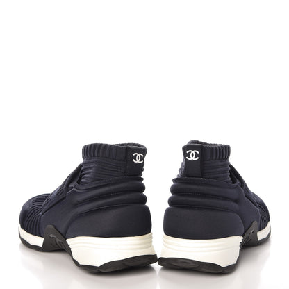 Chanel Stretch Fabric CC Sneakers 36.5 Blue 5 of 17