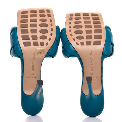 Bottega Veneta Nappa Maxi Intrecciato Lido 90mm Mule Sandals 39 Vintage Blue 5 of 8
