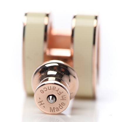Hermes Rose Gold Lacquered Pop H Earrings Ecru 4 of 5
