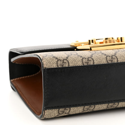 Gucci GG Supreme Monogram Calfskin Small Padlock Shoulder Bag Beige Black Cuir 8 of 11