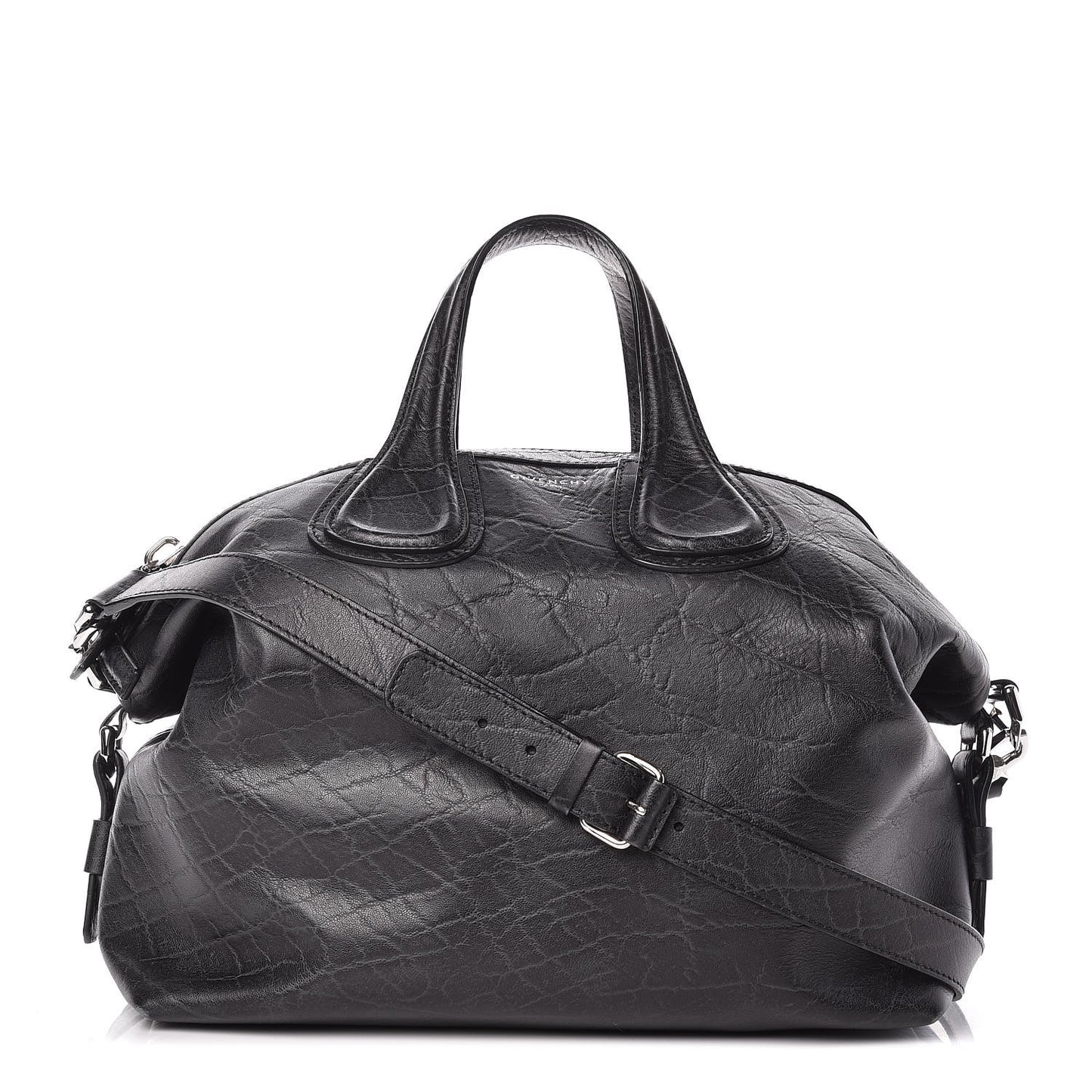 Calfskin Elephant Embossed Medium Nightingale Black