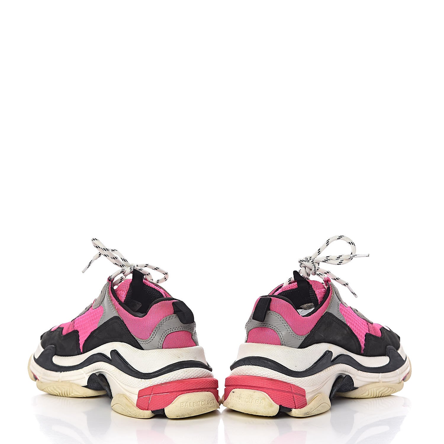 Balenciaga Fabric Mesh Womens Triple S Sneakers 38 Fluo Pink Grey White 6 of 22