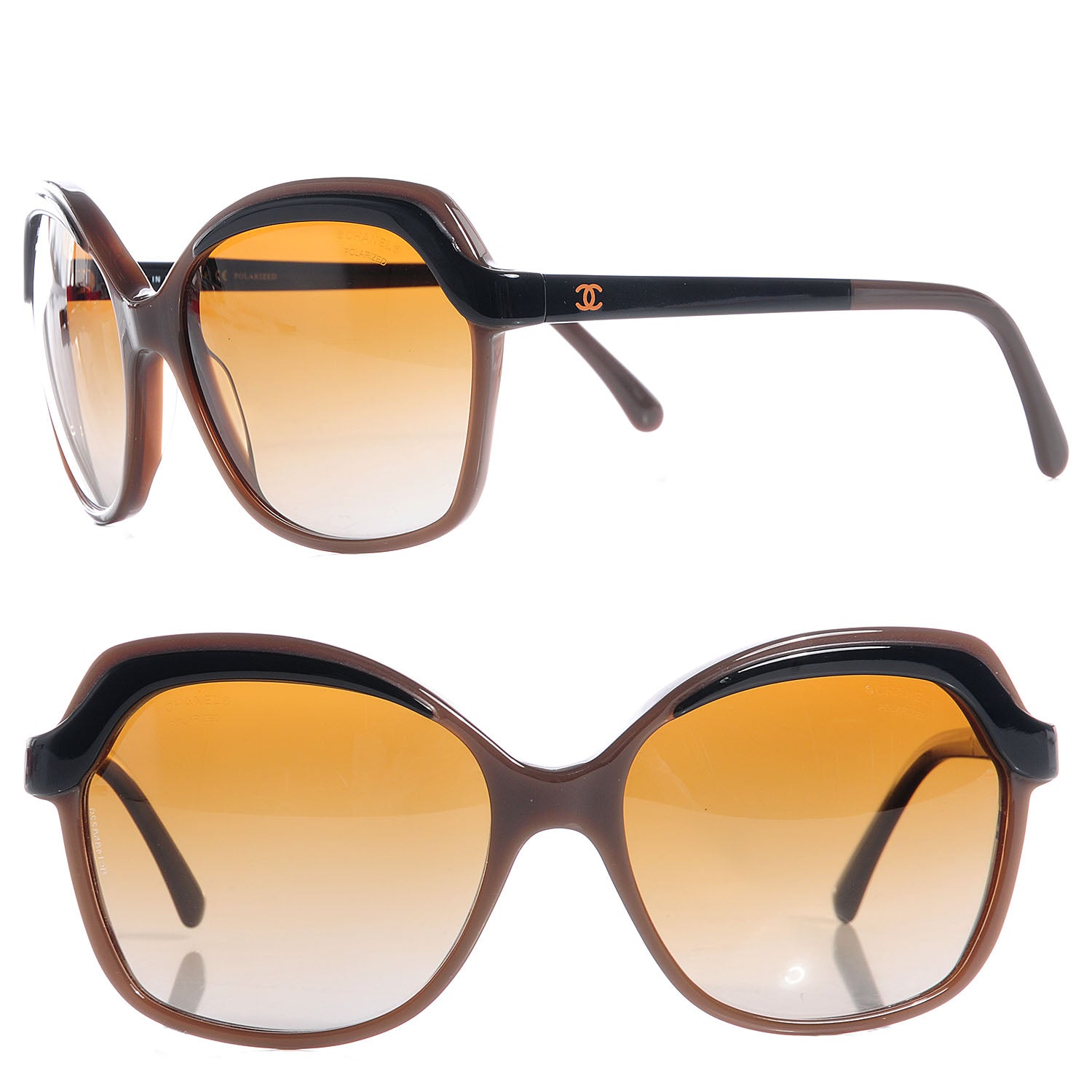 Chanel Bi-Color CC Sunglasses 5228 Black Brown 1 of 6