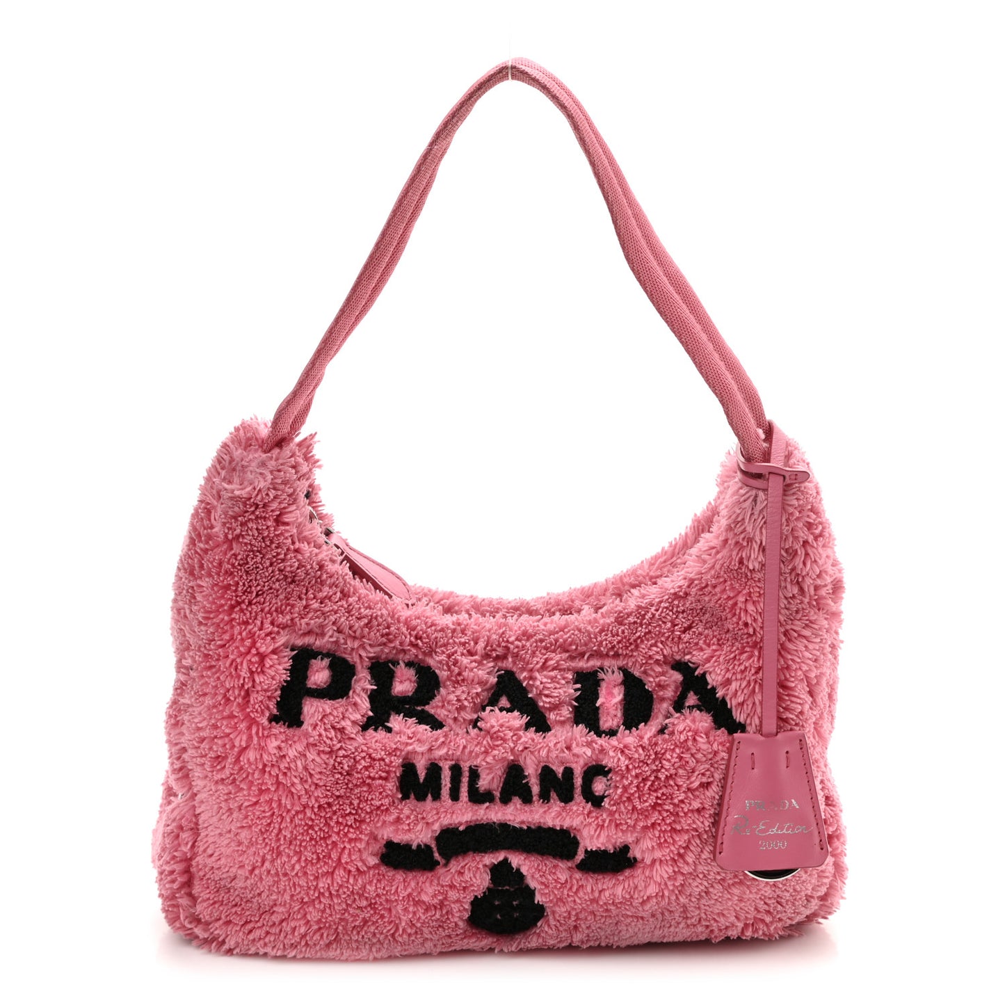 Terry Cloth Mini Re-Edition 2000 Bag Petalo Black