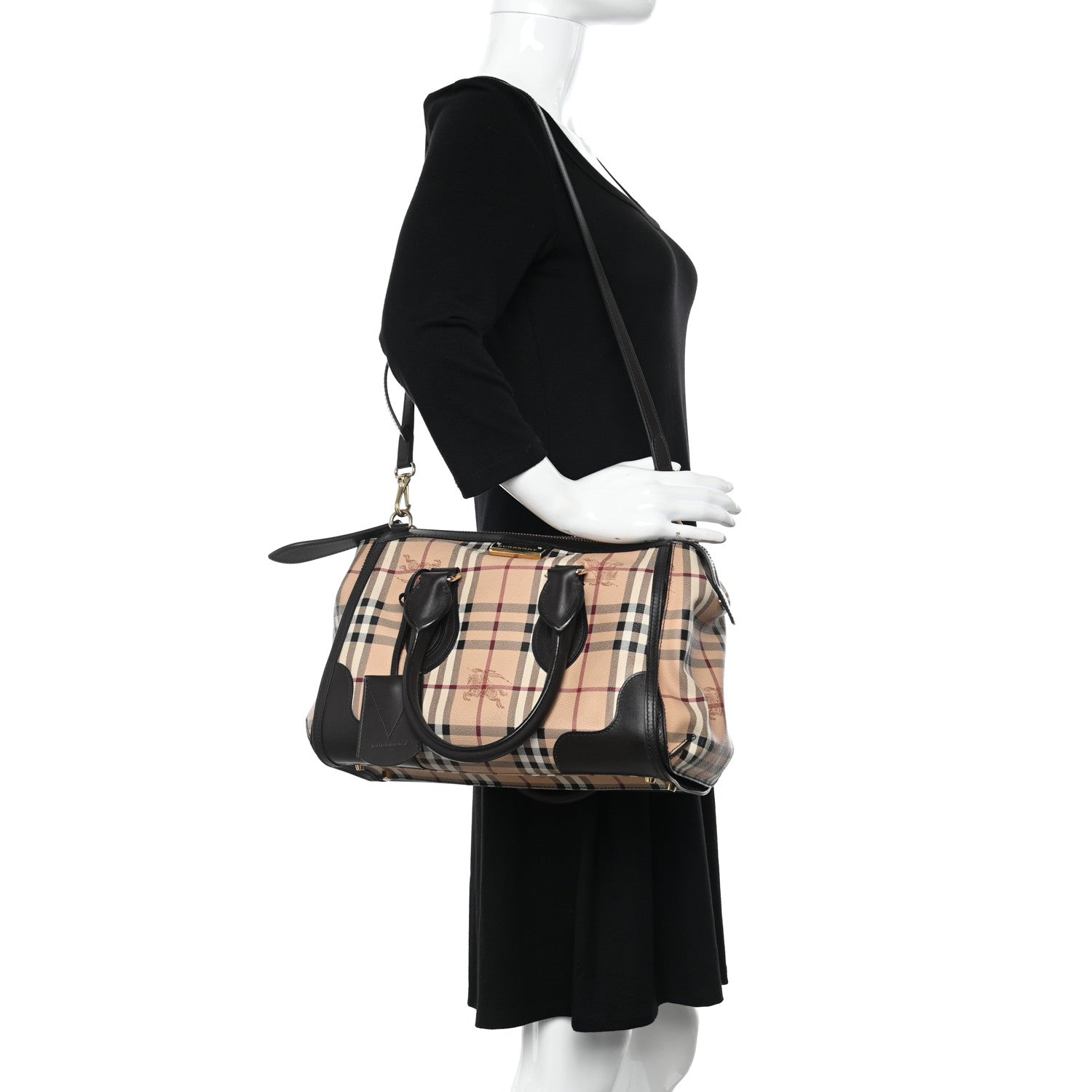 Burberry Haymarket Check Small Gladstone Chocolate 2 of 12
