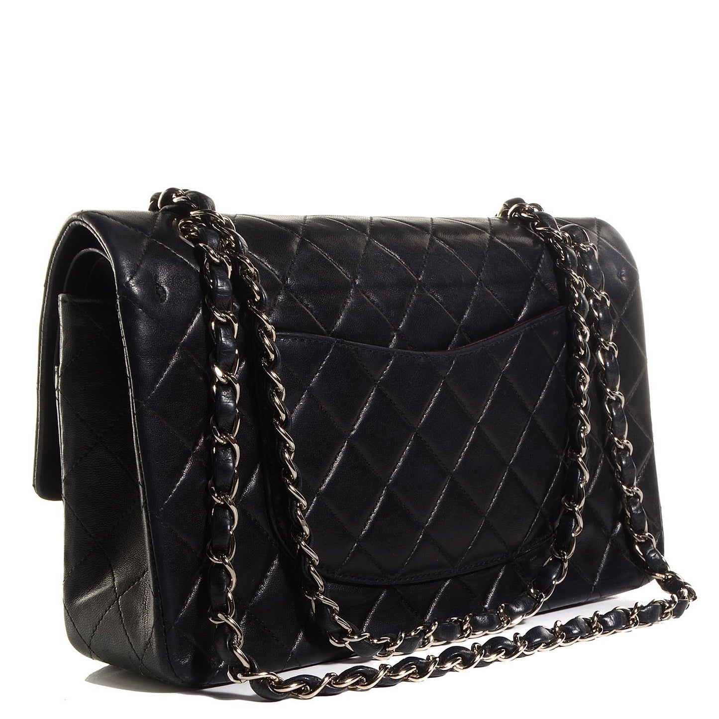 Lambskin Medium Double Flap Black