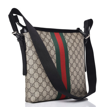 Gucci GG Supreme Monogram Web Messenger Bag Black 3 of 9