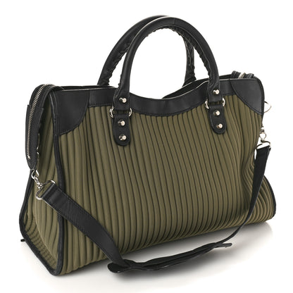 Balenciaga Ribbed Neoprene Classic Silver Hardware City Khaki Black 2 of 11