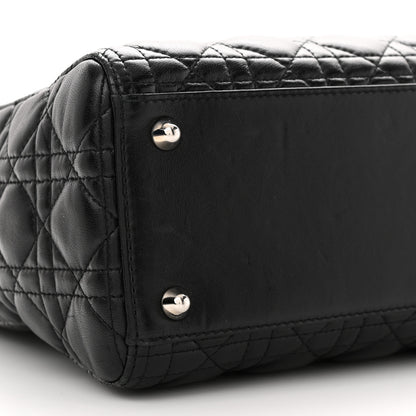 Christian Dior Lambskin Cannage Large Lady Dior Black 9 of 13