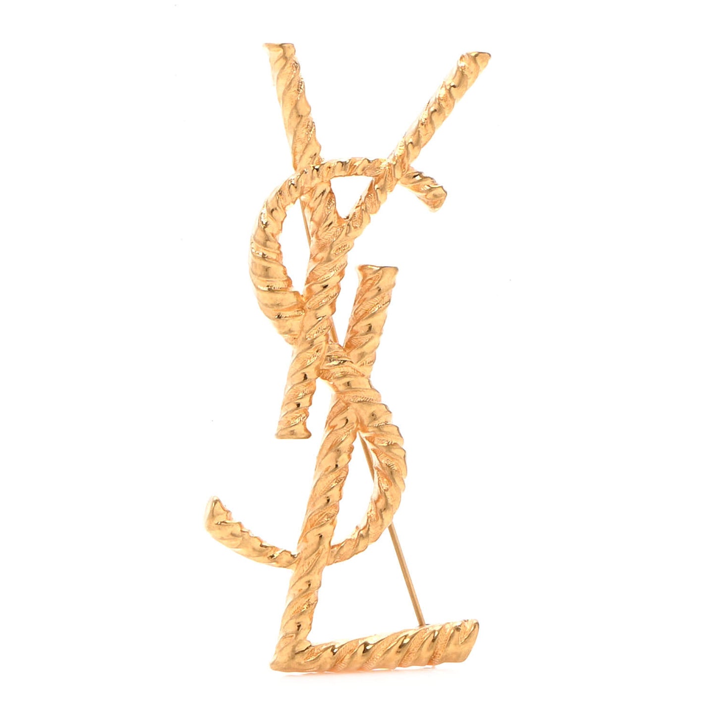 Brass Cassandre Opyum YSL Twisted Brooch Gold