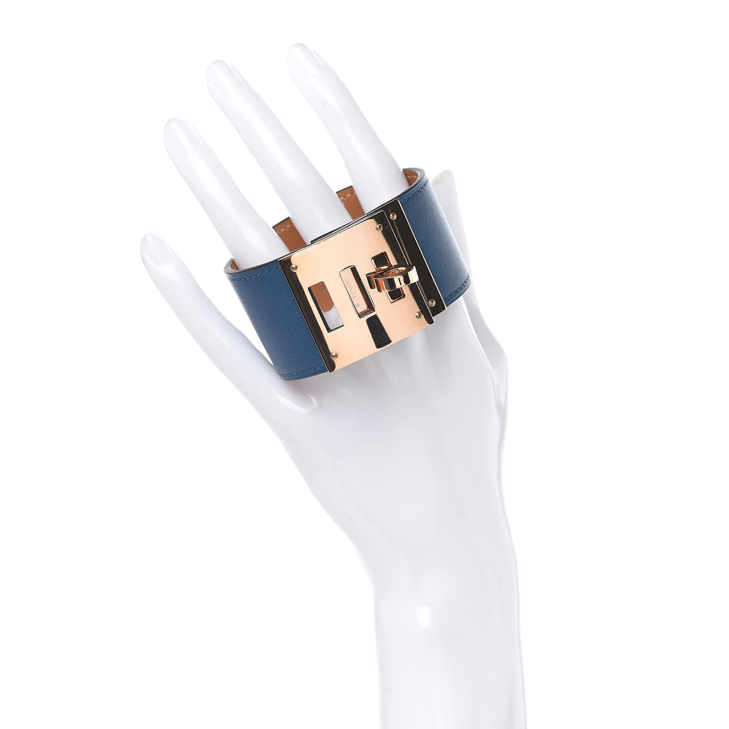 Hermes Swift Kelly Dog Bracelet T3 Bleu Agate 2 of 6