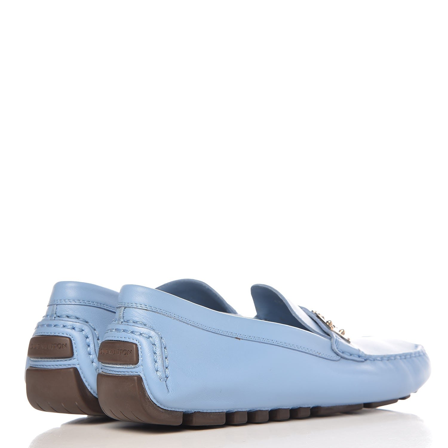 Louis Vuitton Calfskin Lombok Mocassin Loafers 38 Blue 4 of 9