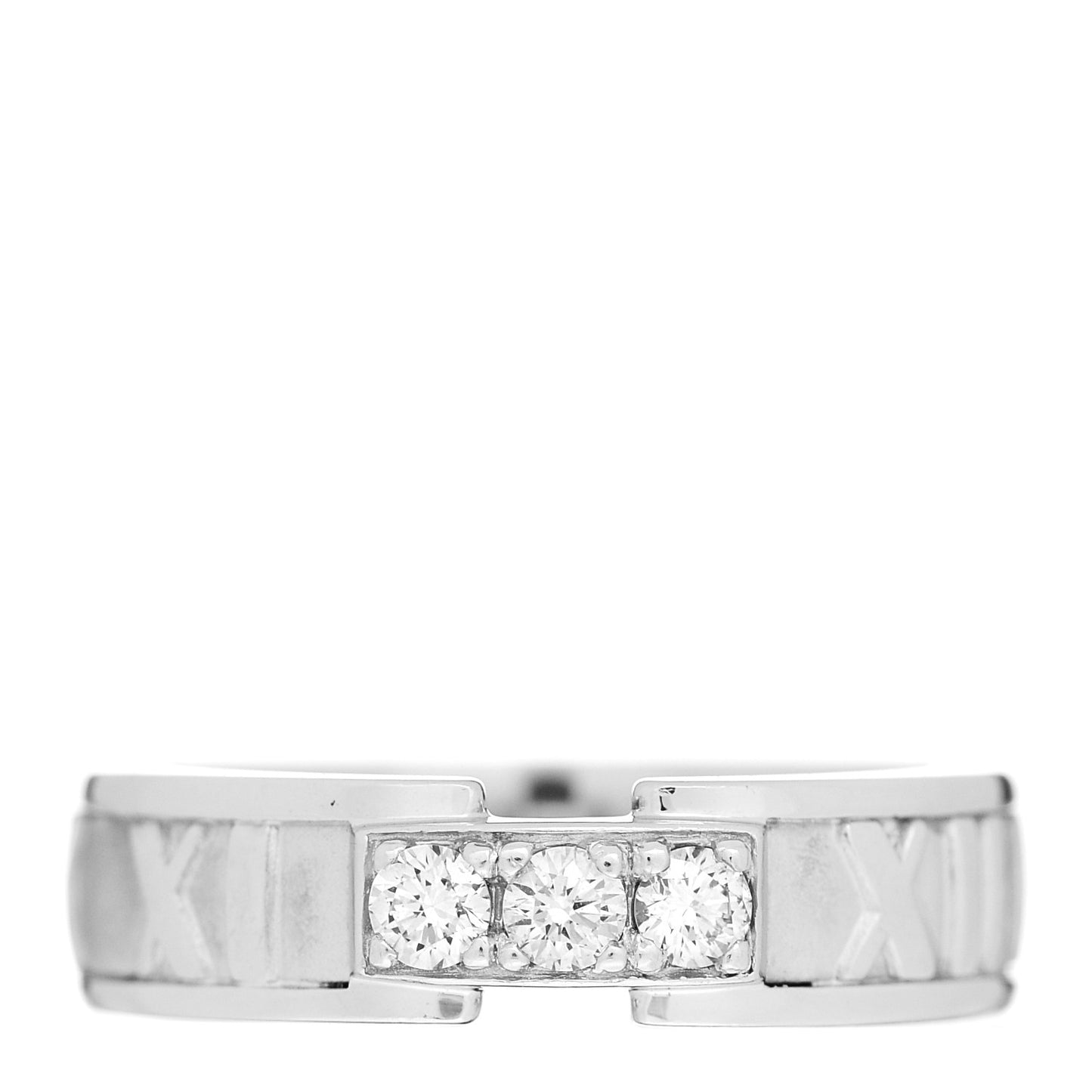 18K White Gold Diamond Atlas Ring 52 6