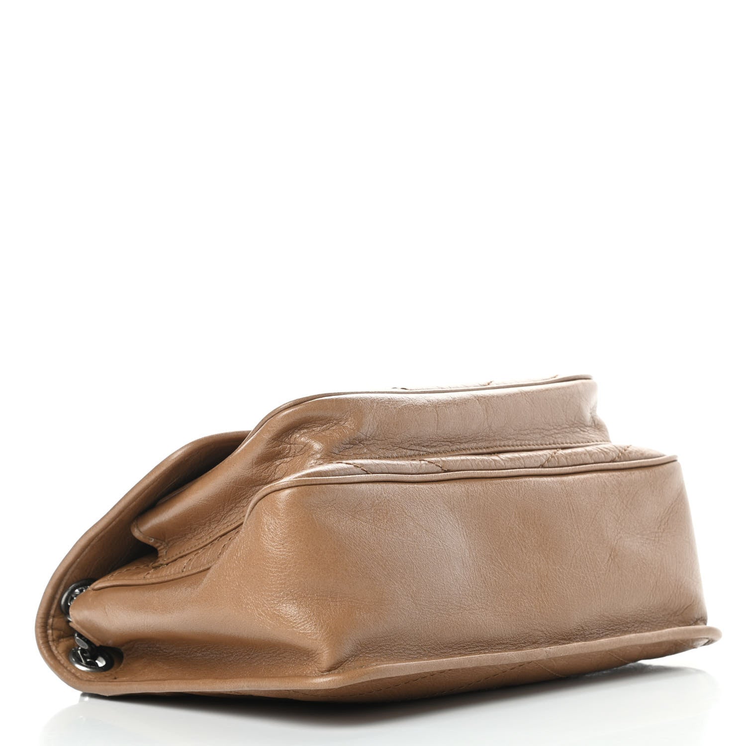 Saint Laurent Crinkled Calfskin Matelasse Monogram Medium Niki Chain Satchel Natural Tan 5 of 12